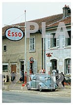 Vintage gas Station & VW, France (P6423)
